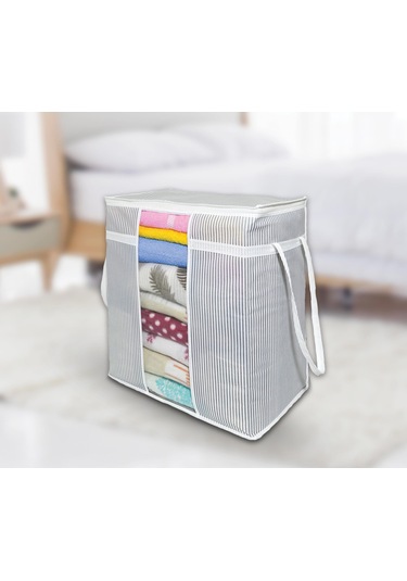 Pencereli Saklama Çantası - Gri 4881 Çok Renkli