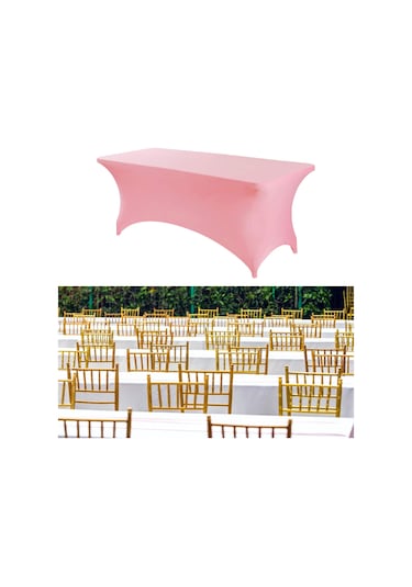 Homyl Katlanır Masa Için Örtüsü Spandex Satıcı Düğün Doğum Günü Pembe