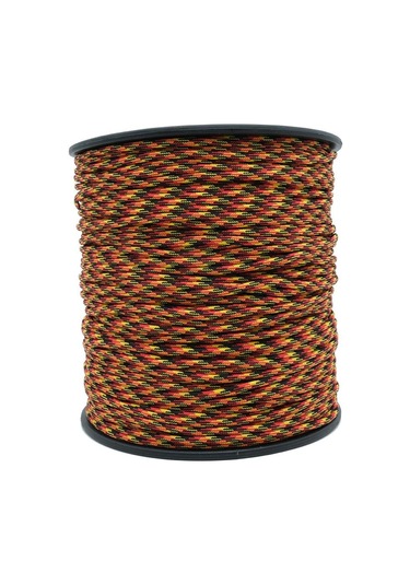 Mg Ropes Paracord İp 4 Mm Turuncu Siyah Desen No:72 10 Metre Çok Renkli