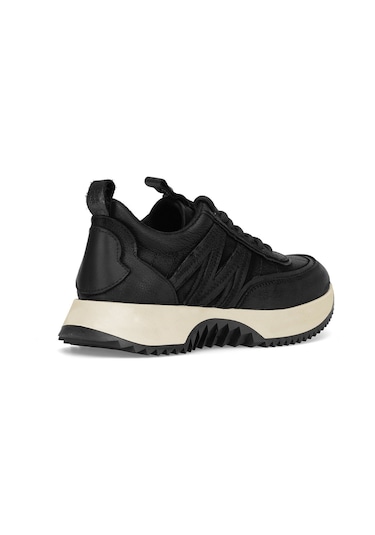 Mammamia D25ka-3700 Kadın Hakiki Nubuk Deri Casual Ayakkabı Siyah Siyah