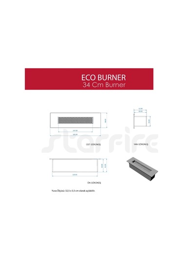 Starfire Eco Burner Bioethanol Şömine 34 Cm