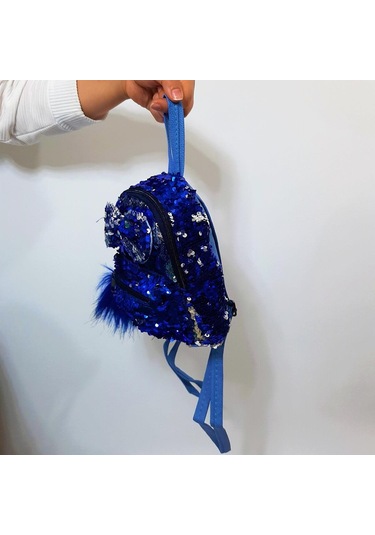 Fiyra Crn Saks Pullu Kız Çocuk Sırt Çantası 16cmx20cmx10cm Saks Mavi