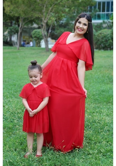 Moda Labio - Melek Anne Kız Elbise Kırmızı
