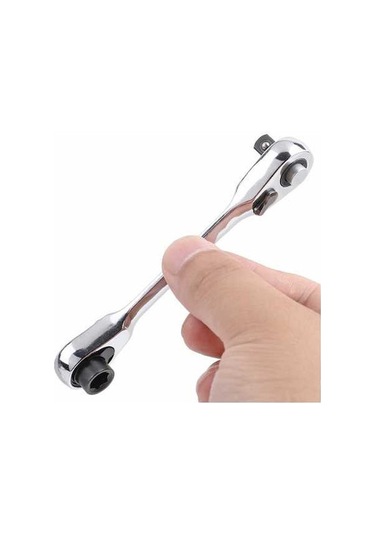 Pazly Tornavida Soket Hızlı Cırcır Çift Anahtarı 14" Inch Rod