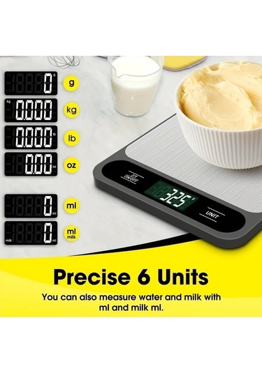 Fastbuy 22lb 10kg Wangxi Siyah Dijital Mutfak Tartısı Gram Oz 1g Hassasiyet Paslanmaz Çelik Tare Fonksiyonu Siyah