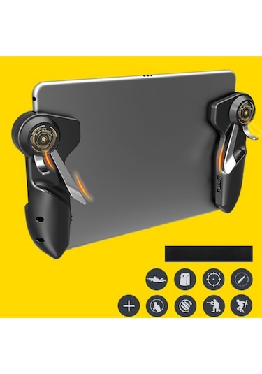 Tablet Uyumlu 6 Parmak Tetik Pubg Mobile Joystick Siyah Tetik