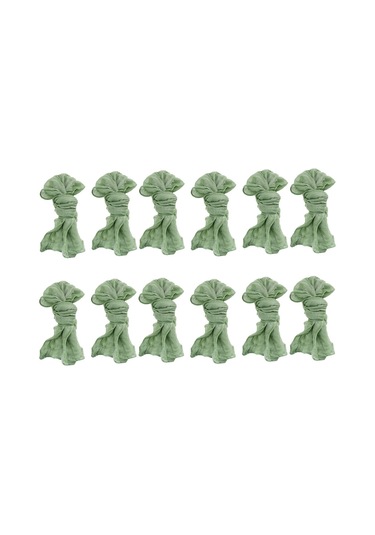 Tülbent Tülbent Peçeteler Buruşuk Yemek Peçeteleri Deko Yeşil 12 Adet Yeşil