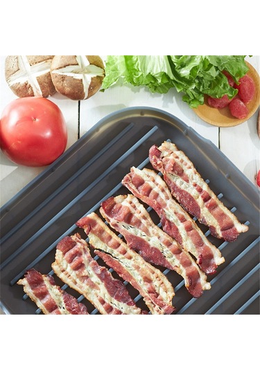 Xurunkeji Silikon Mikrodalga Pastırma Tepsisi Mikrodalga Pastırma Makinesi Gıda Sınıfı Silikon Mikrodalga Pastırma Tavası Gri Gri