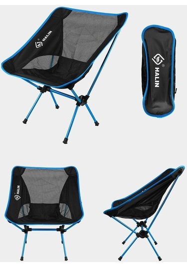 Wondernest Sandalye Oxford Mavisi Kumaş Katlanır Kamp Sandalyesi Hs-334 Halın Gök Direk Arkalığı Alüminyum Alaşımlı 1200d Dayanıklı - Oe Mavi