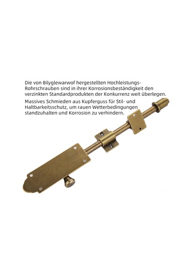 Xindoker 25cm Uzun Bakır Susturucu, Kalınlaşmış Ahşap Kapı/pencere Kilit, Bronz Rengi, Açık Montajlı Tırmık Bronz