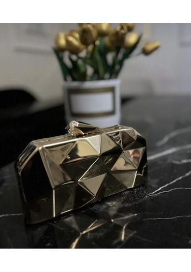 Abiye Çanta Gold Metalik