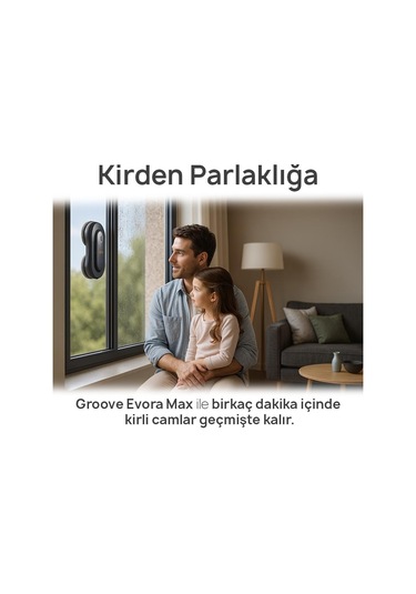 Groove Evora Max 2 Ultrasonik Spreyli Cam Silme Robotu