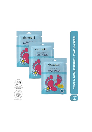 Dermokil Peeling Etkili Çorap Tipi Soyulabilir Ayak Maskesi 30 Ml X 3 Adet