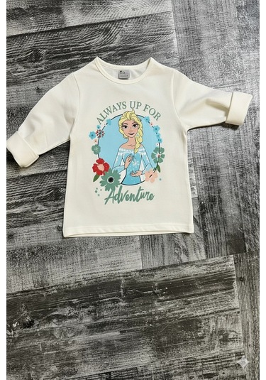 Elsa Desenli Yeşil Renk Kız Çocuk Taytlı Takım Yeşil