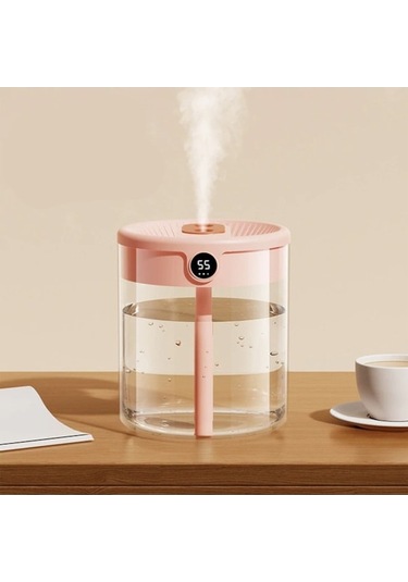 Ezere K15 Işıklı Led Ekranlı Humidifier Araç Ev Hava Nemlendirme Cihazı - Beyaz