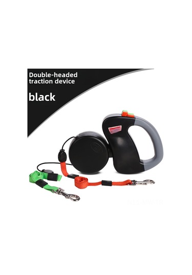 Moveevo Küçük Köpekler İçin İki Yönlü Otomatik Genişleyen, Çarpışmayı Önleyen Dayanıklı Taşıma Kordonu Siyah