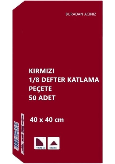 Omnisoft 40x40 cm 1/8 Defter Katlama Servis Peçetesi 50 Adet Kırm