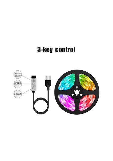 App 5050 Rgb Bluetooth Led Çubuk Işık 1m-30m Dc 5v Usb Led Çubuk Tv Arkaplan Işığı Odası Dekorasyon 3k Controller 5m