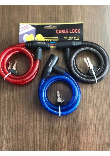 12x80 Bisiklet Anahtarlı Halat Kilit Zhongli Knt Siyah