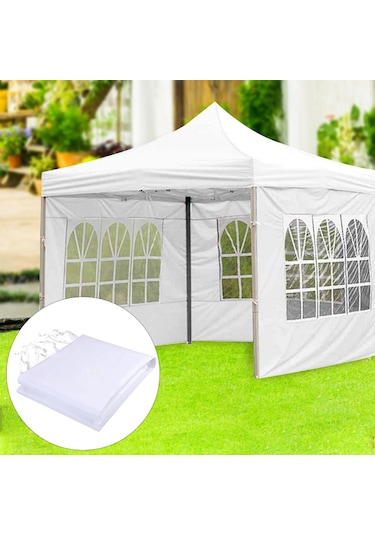 Suntek 1x Gazebos Çadır 3x2m Kamp Açık Gölgelik Mesh Yan Beyaz