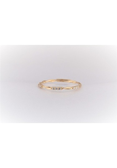 Burma Tel Minimal Zirkon Taşlı 14 Ayar Altın Yüzük-Hediye Altın Y (538483624)