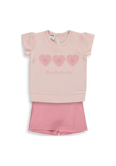 Civil Baby Kalpler Nakışlı 6-18 Ay Takım - Pudra Somon
