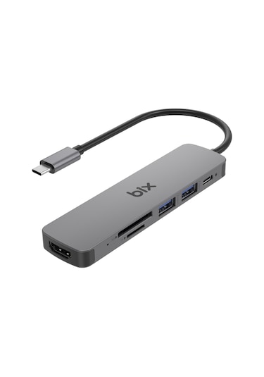 Bix BX09HB Type-C To 2 USB HDMI SD TF Kart Okuyucu Çoklayıcı Hub