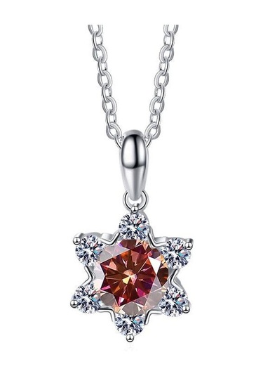 Turuncu Bague Ringen 100% 925 Gümüş Güzel Kolye 1 Karat Mozanit Klasik Kar Tanesi Kolye Kadınlar Için Düğün Moda Takı Hediyeler