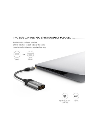 Sones Qgeem Qg-ua01 Usb Type-c - Hdmı Adaptörü Gümüş Gri
