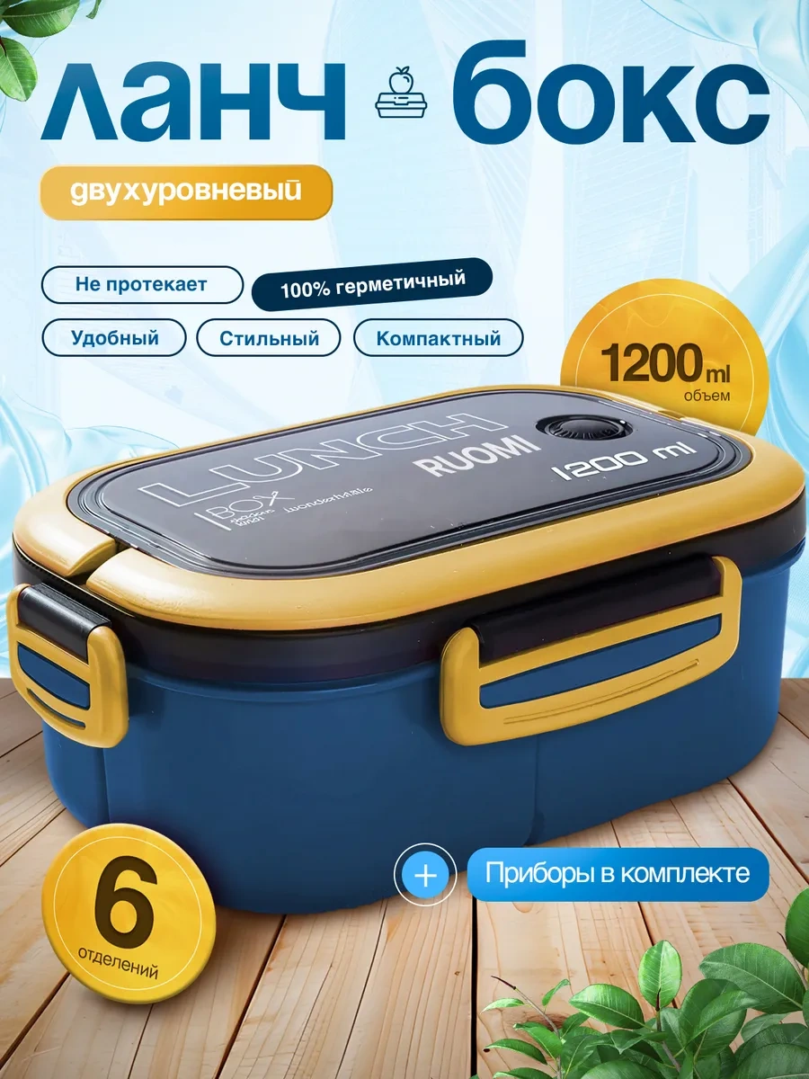 Ruomı Yemek Konteyneri İçin Öğle Yemeği Kutusu 367625340 MAvi