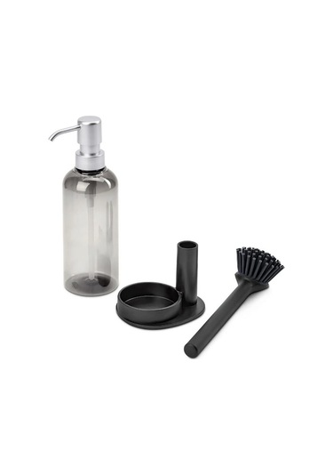 Büro Ev Ofis Banyo Mutfak Düzeni İçin Silikon Fırçalı Standlı Sıvı Deterjan Sabunluk Seti Diğer