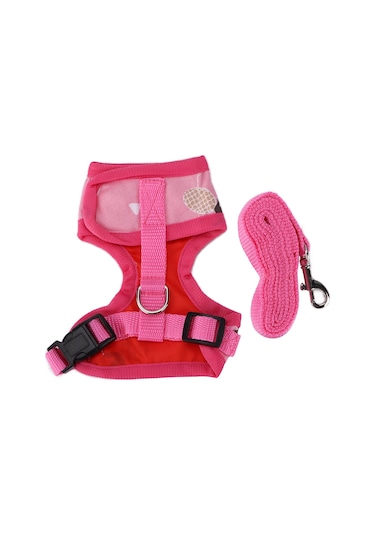 Yuntech01 Tavuk İçin Eğitici Tasma Ve İp, Kesintisiz Kontrol İle Dışarı Çıkma, Yumuşak透气 Kumaş, Kolay Ayarlanabilir, Güvenli Kilit, S Boyutu Pembe Ananas Desenli