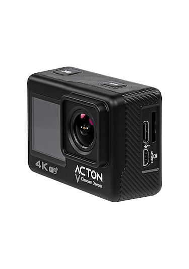 Acton Gold 4k Çift Ekranlı Aksiyon Kamerası Siyah