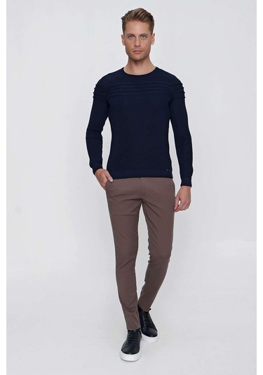 Tr 849 Slim Fit Lacivert Klasik Triko Lacivert