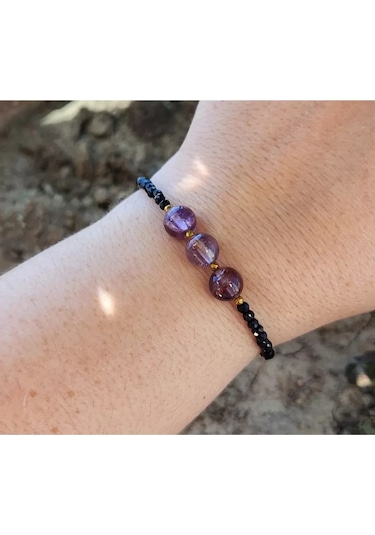 Doğaltaş Spinel Ve Ametrin Taşı Bileklik Çok Renkli