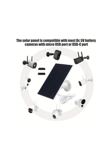 Besthome1 Dream011 Siyah 3w Etec Taşınabilir Katlanabilir Güneş Paneli Yüksek Verimli Usb C Mikro Usb Bağlantılı 360 Ayarlanabi