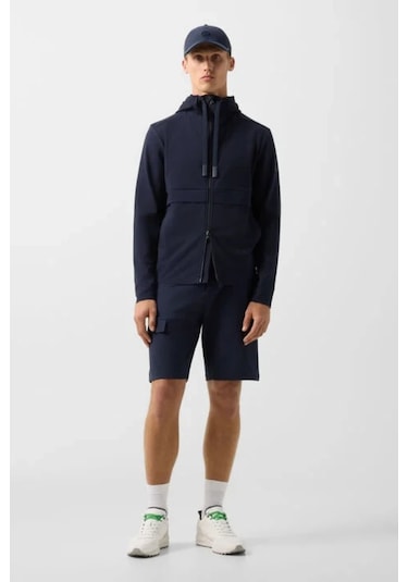 Bogner Ernesto Modern Athleisure Stil Hoodie Erkek Ceket Lacivert