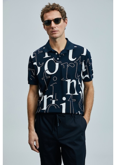 Lufian Erkek Dıamond Smart Polo T-shirt 111040219 Lacivert Lacivert