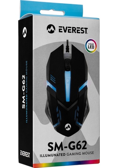 Everest SM-G62 Kablolu Aydınlatmalı Oyuncu Mouse