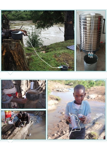 Mufunye Outdoor Kampanya Su Filtresi, Taşınabilir Miktarı, Çift Mod Sifon/negatif Basınç , Seramik Membran Teknolojisi, Beyaz