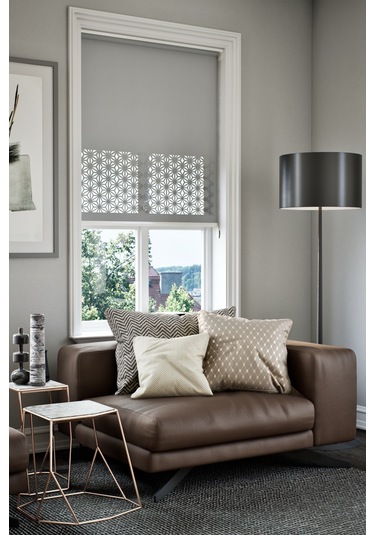 Perdea Lazer Kesim Mat Stor Perde, Lazer Kesimli Klasik Serisi, C-181005 Gri Renk