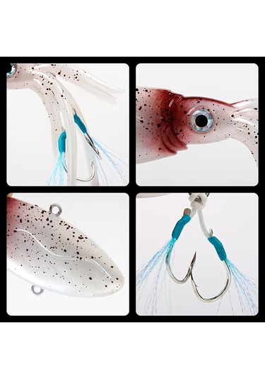 Fochsia Lurego 130g Ağır Yapay Işıklı Ahtapot Yemleri 2 Adet Büyük Sualtı Balıkçılık Yemi