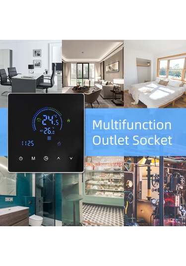Yifomall Su Isıtması İçin Akıllı Wifi Termostat, Lcd Ekran, Mobil Uygulama Kontrolü, Haftalık Programlama, 90-240v