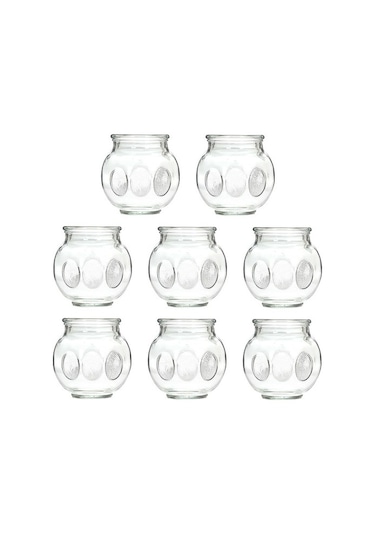 Profesyonel 8 Adet Cam Çukurluk Seti Kavanoz 1fktla Çok Renkli