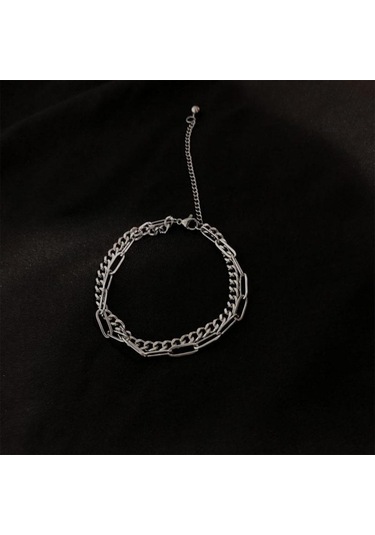 Japonya Ve Güney Kore Bayanlar Erkek Çiftler Çiftler Kız Solmayan Basit Hip Hop Vahşi Çift Zincir Paslanmaz Çelik Bilezik