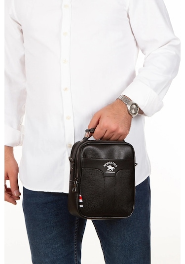 Newish Polo Çapraz El Ve Omuz Askılı Postacı Çanta-siyah Siyah