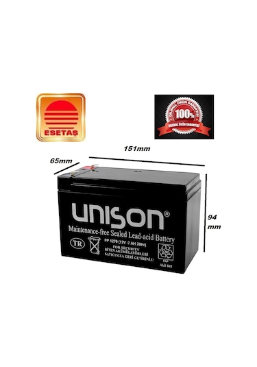 12V 7 Ah Unison Kuru Bakimsiz Akü / 131030230