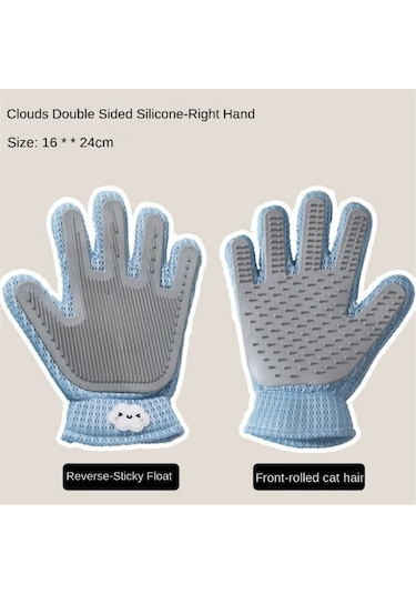 Skycity Evcil Hayvanlar İçin Masaj Ve Tüy Toplama Eldiveni - Kısa Ve Uzun Tüylü Kediler, Köpekler Ve Tavşanlar İçin İdeal Mavi