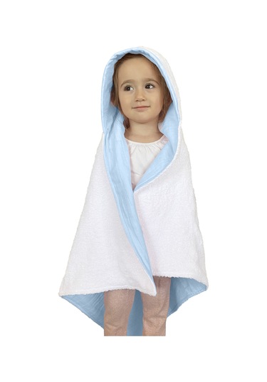 %100pamuk Kapşonlu Bebek Çocuk Banyo Havlusu Çift Yönlü M-beyaz