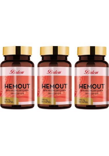 Balen Hemout Bitki Ekstreleri İçeren 370 MG 60 Kapsul x 3 Adet